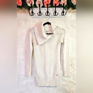 Guess Women's Classic Collegiate Sweater w/ Zippered Shawl Collar